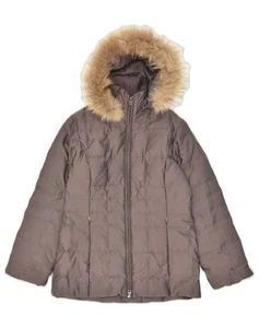 Sergio Tacchini wattierte Damenjacke mit Kapuze UK 14 mittelbraun LN01 - Bild 1 von 3