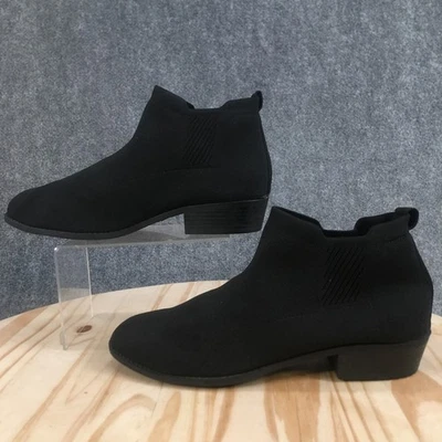 Torrid Boots Women 11.5 Wide Width Ankle Bootie Black Knit Casual Block 18285403 - Image 1 of 4