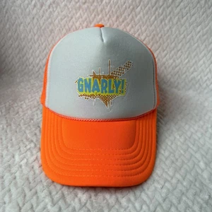 Otto Neon Orange/white Trucker Hat Gnarly Graphic Mesh Back Cap Unisex Vintage - Picture 1 of 7