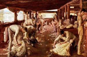 The Golden Fleece by Tom Roberts A1 High Quality Canvas Print - Picture 1 of 1