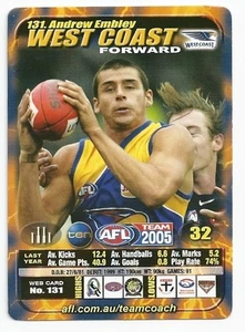 2005 Teamcoach (131) Andrew EMBLEY West Coast - Picture 1 of 1