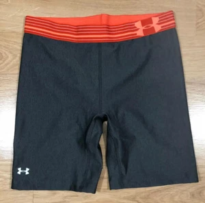 Womens UNDER ARMOUR Shorts Medium Fitted Gray And Orange - Picture 1 of 5