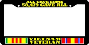 58479 DADO TODO VIETNAM VETERANO cinta de servicio guerra de Vietnam marco de matrícula - Imagen 1 de 1
