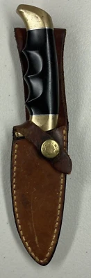 Винтажный охотничий нож Kershaw модель 1030 с фиксированным лезвием от Kai Япония и кожаные ножны - Изображение 1 из 4