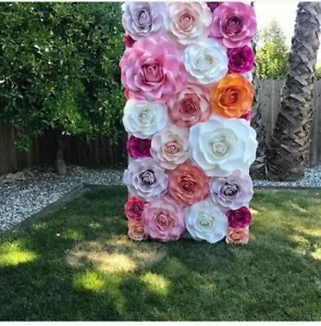 Bespoke Rose Flower Wall Panels Artificial Silk Wedding Decor Party Home Floral - Picture 1 of 1