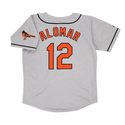 Roberto Alomar Baltimore Orioles 1996 Road Men's Grey Jersey w/ Team Patch Cover