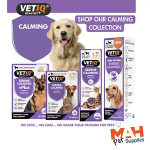 Calming Tablets For Dog Anxiety VetIQ Serene Calm Plus. Ointment, Drops Cats Dog - Picture 1 of 18