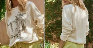 The Great  $185 College Sweatshirt Sailboat in Washed White; 1 Small - Picture 1 of 6