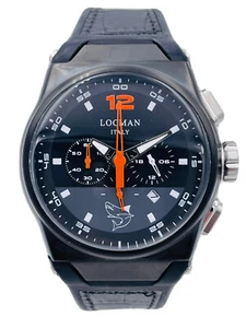 Locman Mare Chrono Pvd 555KKOP/549 44Mm Leather Discounted New - Picture 1 of 6