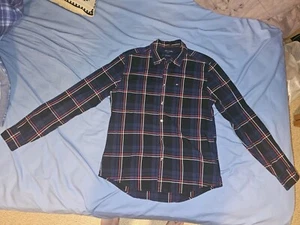 Tommy Hilfiger New York Fit Men's Medium Button Shirt Blue/red/White - Picture 1 of 23