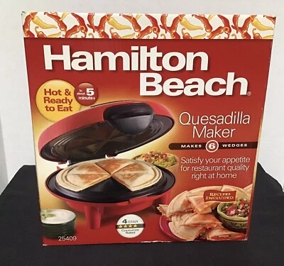 Hamilton Beach Red Quesadilla Maker Model 25409 New Open Box - Image 1 of 4