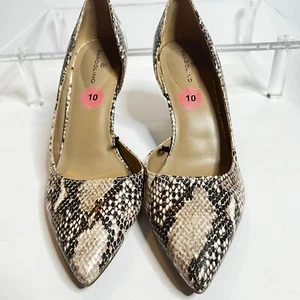 Bandolino Womens Snakeskin 3in Heel Pointed Toe 80s Mobwife Glam Sexy Court 10 - Picture 1 of 4