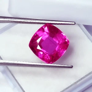 6.77 Ct Natural Pink Sapphire Loose Gemstone Certified Cushion Cut Sapphire Gems - Picture 1 of 8