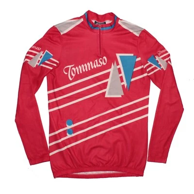 Camiseta deportiva de ciclismo Tommaso vintage talla grande roja 1/4 cremallera camisa de bicicleta Italia Foto 1 de 4