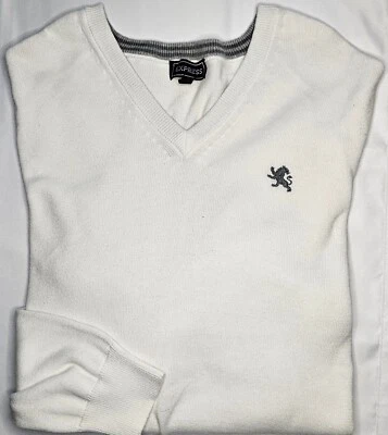 Suéter Para Hombres Express Manga Larga Blanco Cuello Vee Talla Grande LG L Foto 1 de 2
