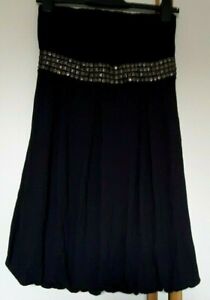 Tammy Bandeau Studded Trim Puffball Bubble Hem Dress Black 164-170cm 14-15 Years