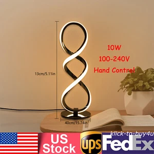 Desktop Corded Bedside Lamp, LED Table Lamp for Bedroom Spiral Table Lamp - Picture 1 of 12
