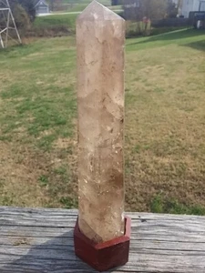 STUNNING Display Specimen! Brazil Brazilian Tall Smokey Quartz Crystal w Stand - Picture 1 of 10