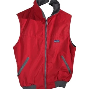 Patagonia Kids Youth Size S Small (7-8) Red  Full Zip Vest Fleece Inside (Flaws) - Picture 1 of 14