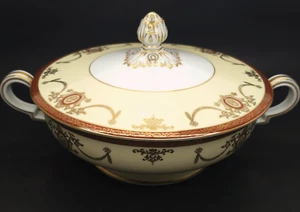 C1940 Noritake Rainbow 3982 Piatto da portata coperto per verdure fascia rossa ricambio - Foto 1 di 9