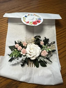 Individueller Braut Blumen Haarkamm - Bild 1 von 3