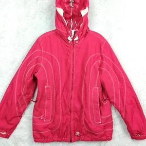American Eagle Womens Whiteout Jacket Hooded Red Waterproof Nylon Winter L - Picture 1 of 14