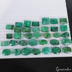 34 pezzi smeraldo verde naturale dal Brasile 10-15 mm pietre preziose taglio misto sfuse ~ 500 ct - Foto 1 di 7