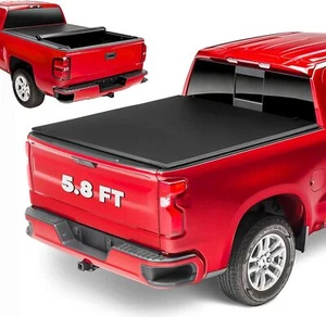 Soft Roll Up Truck Tonneau Bed Cover Fits for Chevrolet Silverado/GMC Sierra - Picture 1 of 6