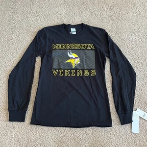 Minnesota Vikings T-Shirt NFL Team Apparel Long Sleeve Mens Size Small Black NEW - Picture 1 of 13
