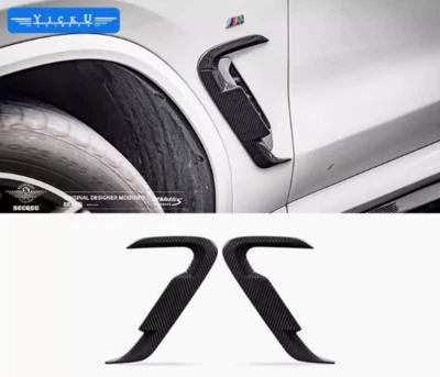 Decoração de para-lama lateral de ventilação de fluxo de ar externo de fibra de carbono seco para BMW X3 2022-2024 - Imagem 1 de 3