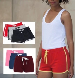 Womens Ladies Sizes 8-18 Girls 5-12 years Retro Fitness Cotton Sports Shorts - Picture 1 of 19