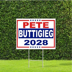Pete Buttigieg 2028 Präsident Wahl Hof Schild mit Metall H Pfahl - Bild 1 von 5