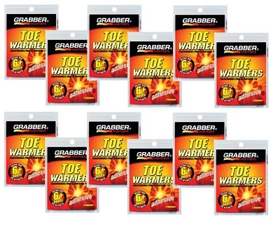 12 pr Grabber Heat Treat 6 hr TOE WARMER Gloves Boots Pocket Instant Heat - Image 1 of 3