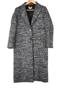 Sandro Paris Women Grey Black Over Coat Size 38 / M - Picture 1 of 6