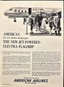 American Airlines Jet Powered Electra Flagship Vintage Print Ad 1959 - Bild 1 von 6