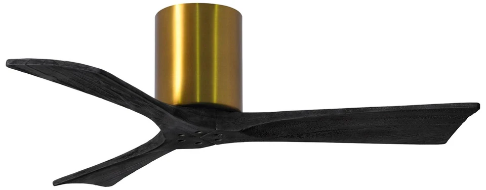 42" Matthews Irene 3H Brass and Matte Black Remote Hugger Ceiling Fan - Image 1 of 1