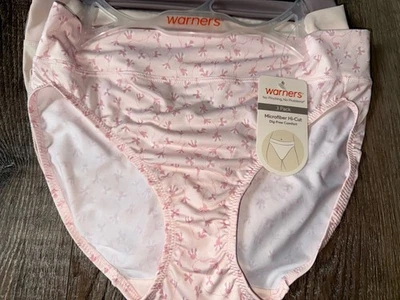 Warners ~ Womens Hi-Cut Underwear Panties Polyester Blend 3-Pair Microfiber ~ S - Image 1 of 4
