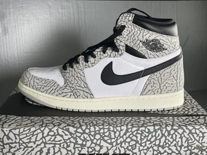 Nike Air Jordan 1 Retro High OG Shoes Mens Size 12.5 White Cement Elephant - Picture 1 of 13