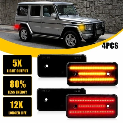 Marcador lateral LED delantero + trasero para luces 2002-14 Mercedes-Benz W463 G500 G550 G63 Foto 1 de 4