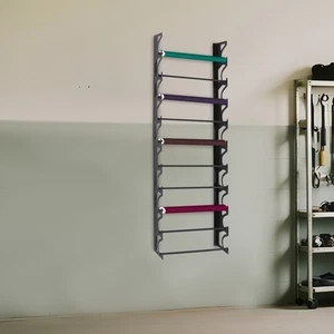 10 Tiers Vinyl Rolls Holder Wall Mounted Display Rack Multi-use Storage Black US - Picture 1 of 17