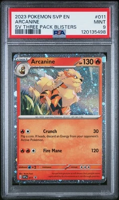 2023 POKEMON SVP EN-SV BLACK STAR PROMO #011 ARCANINE PSA 9 - Image 1 of 2