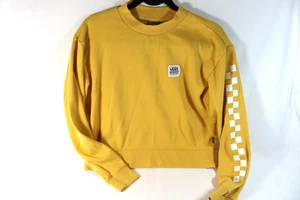 Women's VANS Sweatshirt Mustard Yellow Checker Off Wall Skate Clothing Size XS - Picture 1 of 5