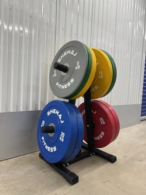 Set Piastre Paracolpi Colorate 150KG Piastre Pesi Olimpiche con Porta Pesi Albero Palestra - Immagine 1 di 4