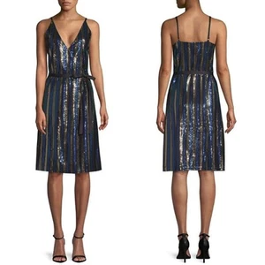 Robert Rodriguez Sequin Wrap Dress XS NWT Black - Picture 1 of 12