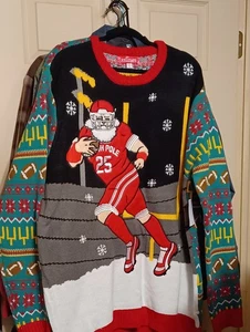 Jollidays Herren 3XB Fußball Santa Ugly Christmas Pullover Sportlich Lesen - Bild 1 von 3