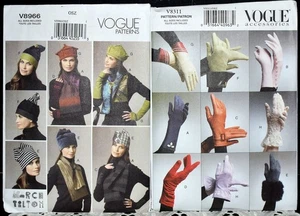 2 Vogue Sewing Patterns # 8966 & 8311 Misses' Hats Scarves Gloves NEW Uncut - Picture 1 of 5