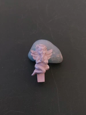 Mini Wäscheklammer mit Engel - weiß - Vintage - gebraucht Dekoration  - Bild 1 von 2