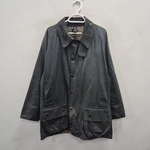 Barbour Vintage A196 Beaufort Tartan Wax Waterproof Navy Jacke Mantel Gr. C 44 - Bild 1 von 11