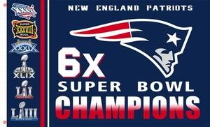 Bandiera ricordo squadra calcio New England 90x150cm 3x5ft Patriots Champions Flag - Foto 1 di 6