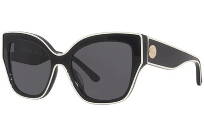 Tory Burch TY7184U 1929/87 Sunglasses Women's Black With Ivory Piping/Grey 54mm - Image 1 of 4